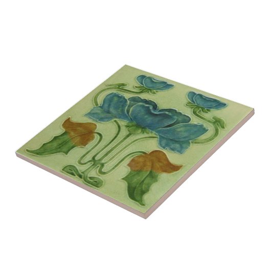 AN029 Art Nouveau Reproduction Antiek Tile Tegeltje (Zijkant)