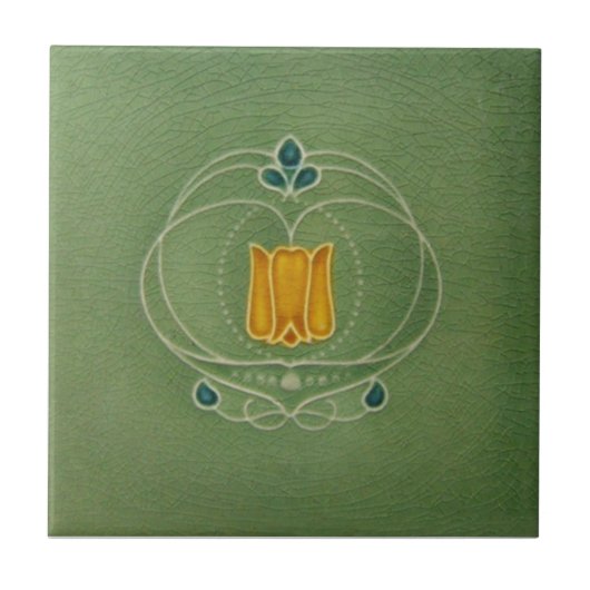 AN030 Art Nouveau Reproduction Antiek Tile Tegeltje (Voorkant)