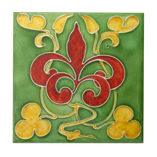 AN032 Art Nouveau Reproduction Antiek Tile Tegeltje (Voorkant)