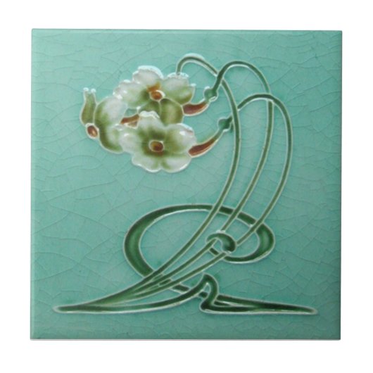 AN033 Art Nouveau Reproduction Antiek Tile Tegeltje (Voorkant)
