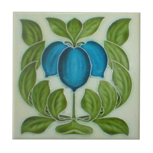 AN034 Art Nouveau Reproduction Antiek Tile Tegeltje (Voorkant)