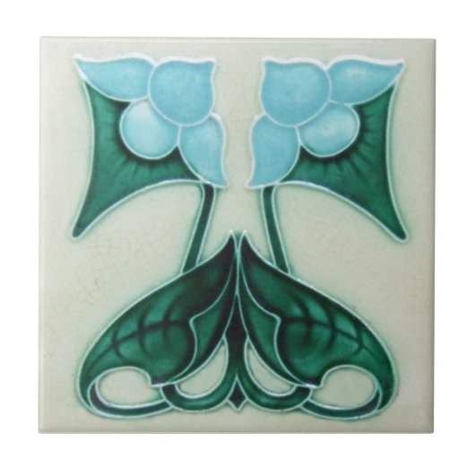 AN036 Art Nouveau Reproduction Antiek Tile Tegeltje (Voorkant)