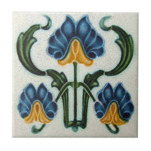 AN038 Art Nouveau Reproduction Antiek Tile Tegeltje (Voorkant)