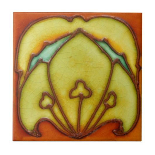 AN039 Art Nouveau Reproduction Antiek Tile Tegeltje (Voorkant)