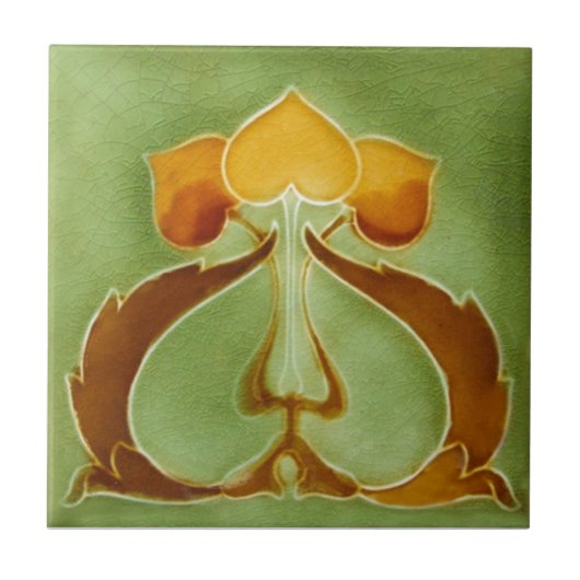 AN040 Art Nouveau Reproduction Antiek Tile Tegeltje (Voorkant)