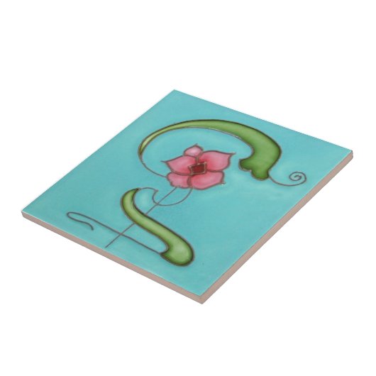 AN050 Art Nouveau Reproduction Antiek Tile Tegeltje (Zijkant)