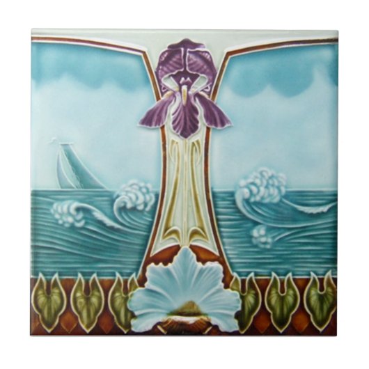 AN051 Art Nouveau Reproduction Antiek Tile Tegeltje (Voorkant)