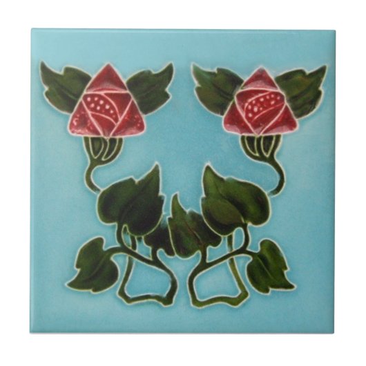AN052 Art Nouveau Reproduction Antiek Tile Tegeltje (Voorkant)