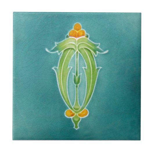 AN053 Art Nouveau Reproduction Antiek Tile Tegeltje (Voorkant)