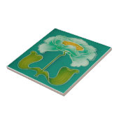 AN054 Art Nouveau Reproduction Antiek Tile Tegeltje (Zijkant)
