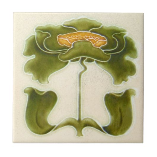 AN055 Art Nouveau Reproduction Antiek Tile Tegeltje (Voorkant)