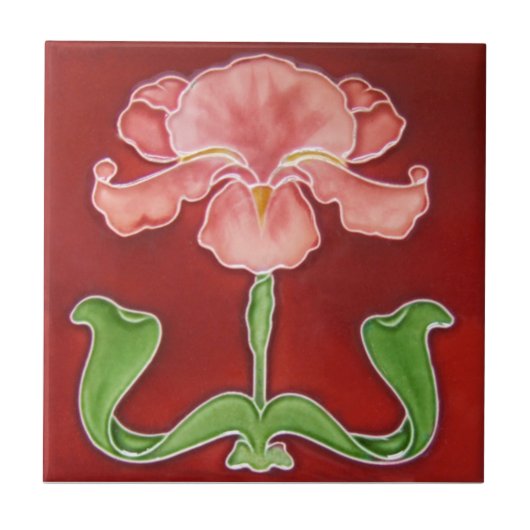 AN059 Art Nouveau Reproduction Antiek Tile Tegeltje (Voorkant)