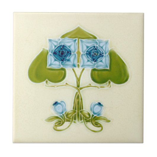AN060 Art Nouveau Reproduction Antiek Tile Tegeltje (Voorkant)