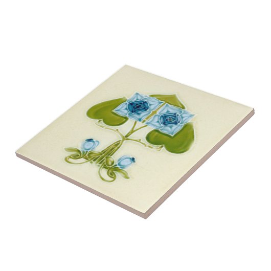 AN060 Art Nouveau Reproduction Antiek Tile Tegeltje (Zijkant)