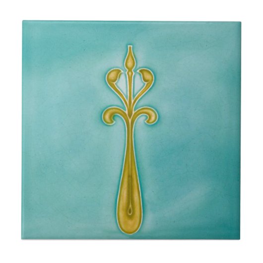 AN061 Art Nouveau Reproduction Antiek Tile Tegeltje (Voorkant)