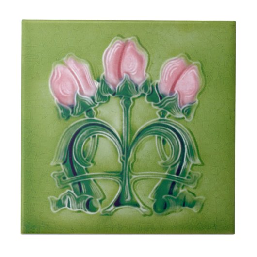 AN063 Art Nouveau Reproduction Antiek Tile Tegeltje (Voorkant)