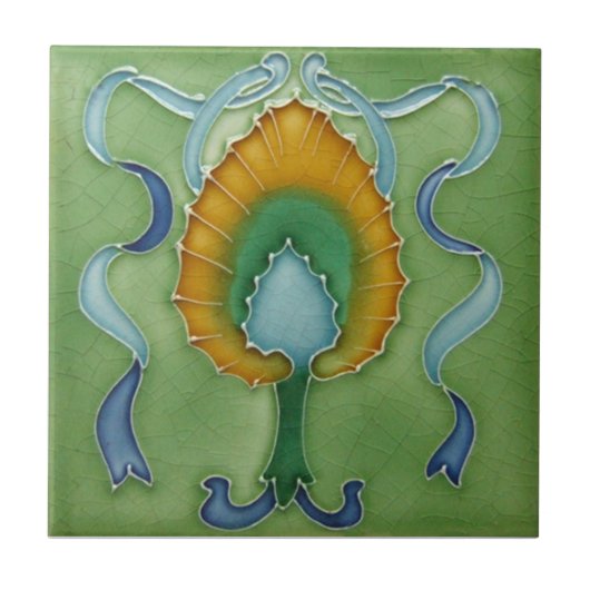 AN064 Art Nouveau Reproduction Antiek Tile Tegeltje (Voorkant)