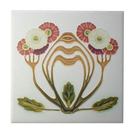 AN069 Art Nouveau Reproduction Antiek Tile Tegeltje (Voorkant)