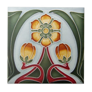 AN070 Art Nouveau Reproduction Antiek Tile Tegeltje