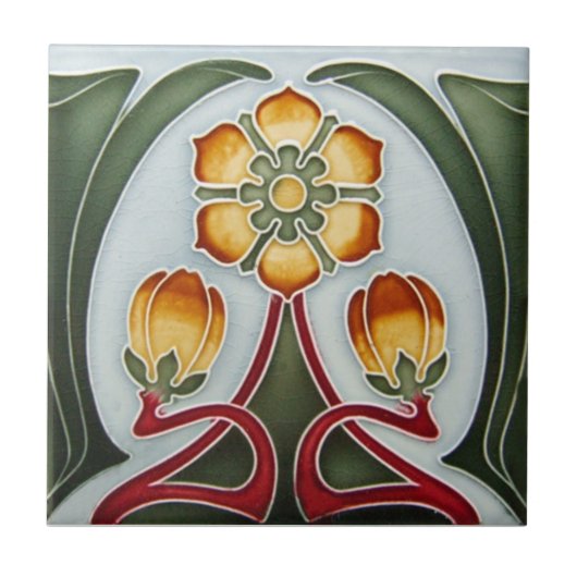 AN070 Art Nouveau Reproduction Antiek Tile Tegeltje (Voorkant)