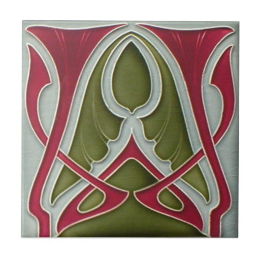 AN071 Art Nouveau Reproduction Antiek Tile Tegeltje (Voorkant)