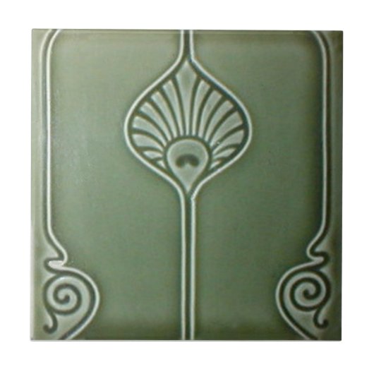 AN072 Art Nouveau Reproduction Antiek Tile Tegeltje (Voorkant)