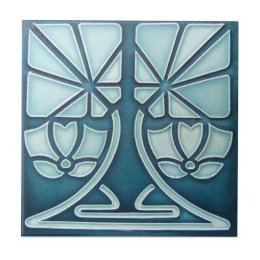 AN073 Art Nouveau Reproduction Antiek Tile Tegeltje (Voorkant)