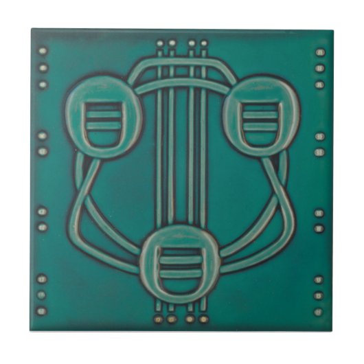 AN077 Art Nouveau Reproduction Antiek Tile Tegeltje (Voorkant)