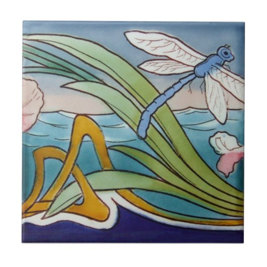 AN078 Art Nouveau Reproduction Antiek Tile Tegeltje (Voorkant)