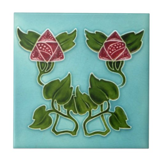 AN080 Art Nouveau Reproduction Antiek Tile Tegeltje (Voorkant)