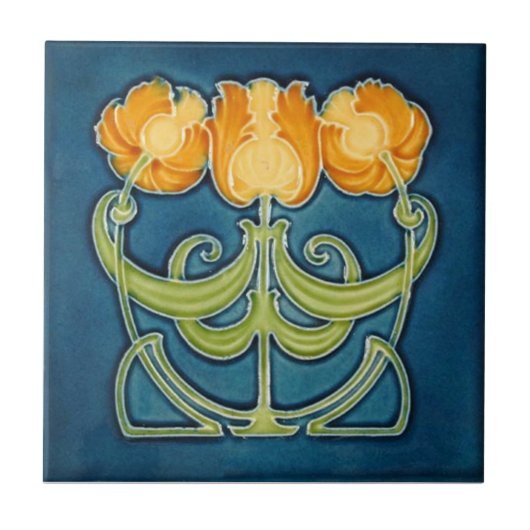 AN081 Art Nouveau Reproduction Antiek Tile Tegeltje (Voorkant)