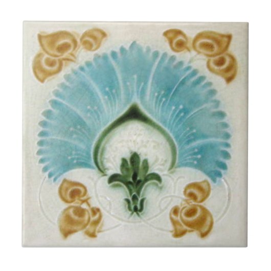 AN091 Art Nouveau Reproduction Antiek Tile Tegeltje (Voorkant)