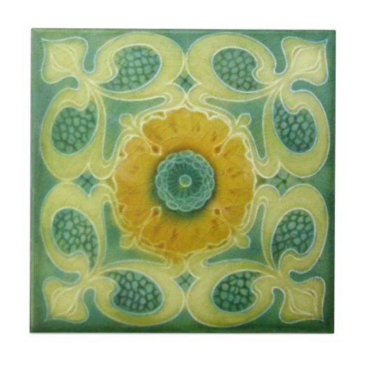 AN095 Art Nouveau Reproduction Antiek Tile Tegeltje (Voorkant)
