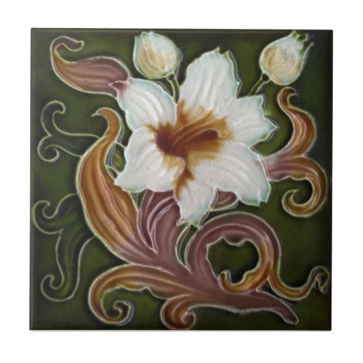 AN096 Art Nouveau Reproduction Antiek Tile Tegeltje (Voorkant)