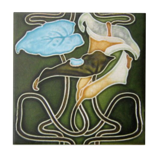 AN098 Art Nouveau Reproduction Antiek Tile Tegeltje (Voorkant)