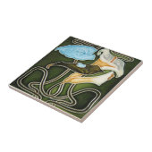 AN098 Art Nouveau Reproduction Antiek Tile Tegeltje (Zijkant)