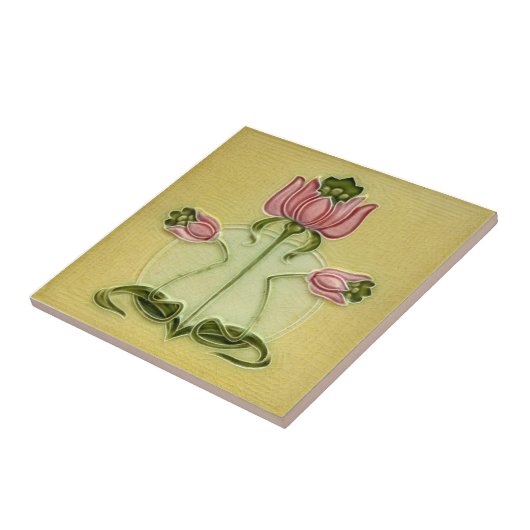AN100 Art Nouveau Reproduction Antiek Tile Tegeltje (Zijkant)