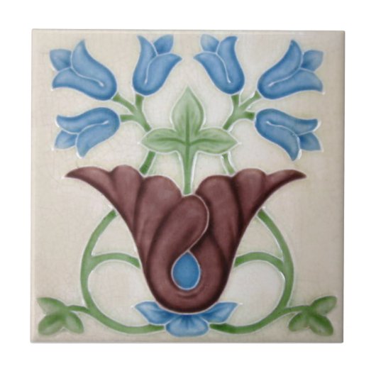 AN108 Art Nouveau Reproduction Antiek Tile Tegeltje (Voorkant)