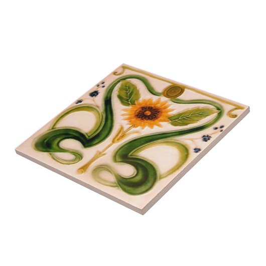 AN113 Art Nouveau Reproduction Antiek Tile Tegeltje (Zijkant)