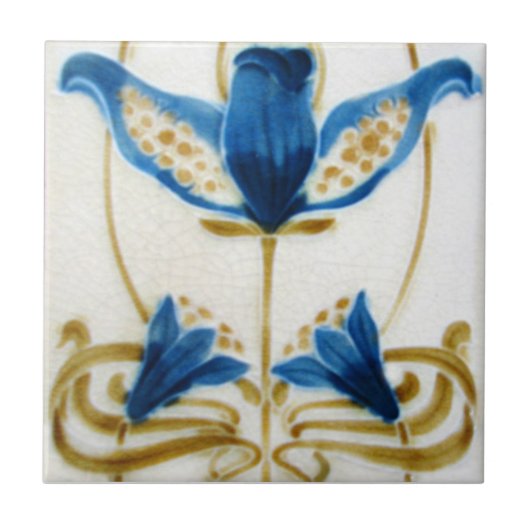 AN114 Art Nouveau Reproduction Antiek Tile Tegeltje (Voorkant)