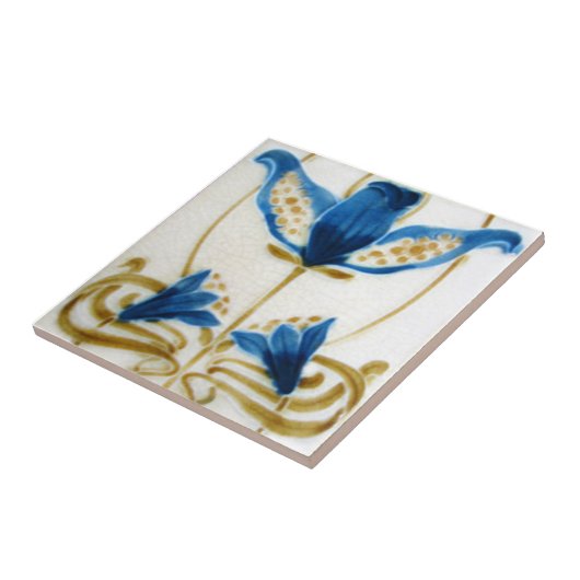 AN114 Art Nouveau Reproduction Antiek Tile Tegeltje (Zijkant)