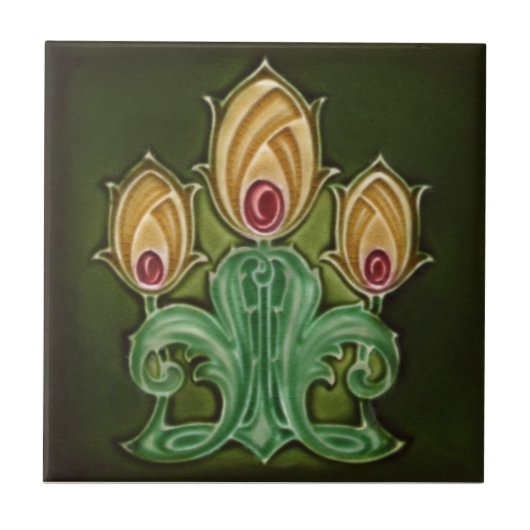AN115 Art Nouveau Reproduction Antiek Tile Tegeltje (Voorkant)