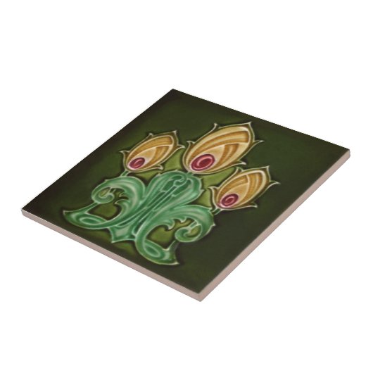 AN115 Art Nouveau Reproduction Antiek Tile Tegeltje (Zijkant)