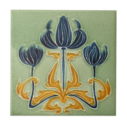 AN118 Art Nouveau Reproduction Antiek Tile Tegeltje (Voorkant)