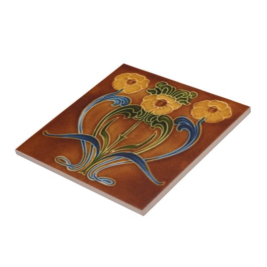 AN119 Art Nouveau Reproduction Antiek Tile Tegeltje (Zijkant)