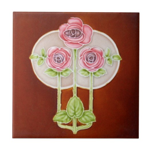 AN121 Art Nouveau Reproduction Antiek Tile Tegeltje (Voorkant)