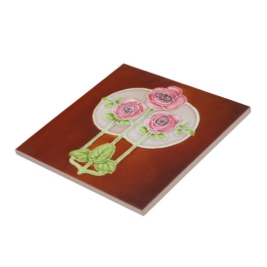 AN121 Art Nouveau Reproduction Antiek Tile Tegeltje (Zijkant)