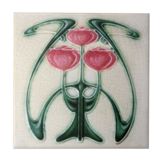 AN122 Art Nouveau Reproduction Antiek Tile Tegeltje (Voorkant)