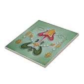 AN123 Art Nouveau Reproduction Antiek Tile Tegeltje (Zijkant)