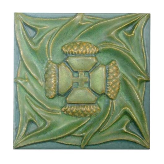AN126 Art Nouveau Reproduction Antiek Tile Tegeltje (Voorkant)